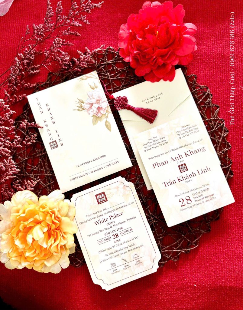 Thiệp Cưới D-808 4 Mẫu thiệp cưới đẹp đơn giản