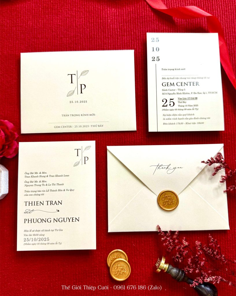 Thiệp Cưới DA-702 2 Thiệp cưới đơn giản đẹp giá rẻ