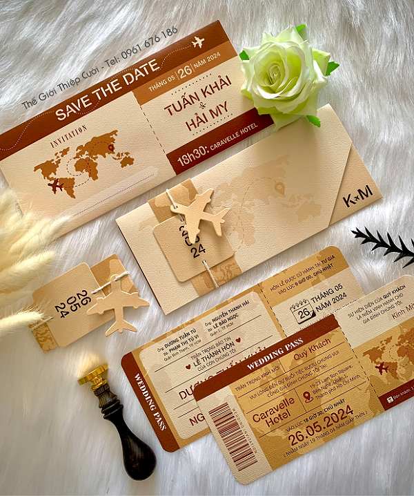 Thiệp Vé Máy Bay BTN25-252 2 Mẫu Thiệp Vé Máy Bay