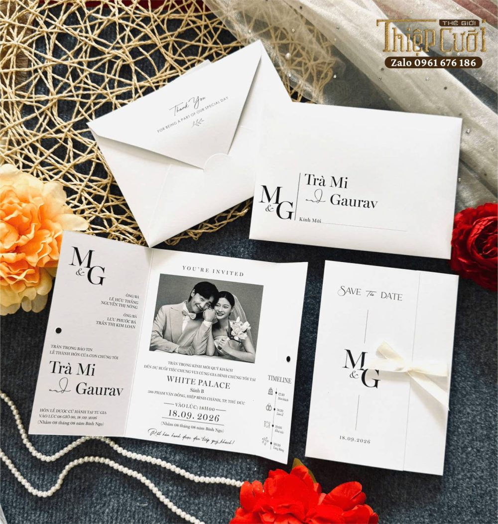 Thiệp Cưới Gập 3 D-1027