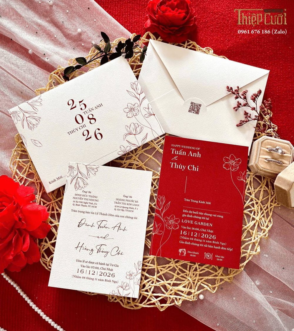 Thiệp Cưới Đơn Giản D-1015